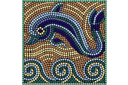 Квадратные трафареты - Дельфин над волнами (мозаика)