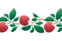 Трафареты растительных бордюров - Яблочный бордюр 2