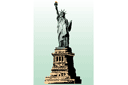 Американские трафареты - Статуя Свободы на постаменте