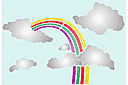Трафареты детских узоров - Облака и радуга