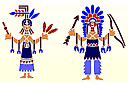 Трафареты индейцев - Два индейца