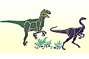 Трафареты животных мелким оптом - Охота динозавра. Упак.  4 шт.