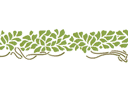 Трафареты травы и листьев - Зеленый бордюр