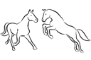 Трафареты животных - Две лошади 3а