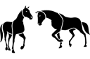 Трафареты животных мелким оптом - Две лошади 4б. Упак.  4 шт.
