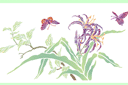 Трафареты цветов - Лилии и бабочки