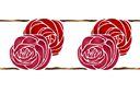 Трафареты цветов розы - Бордюр две розы