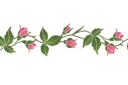 Трафареты цветов розы - Розовый бордюр