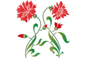 Трафареты цветов - Красные гвоздики