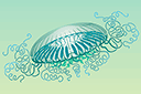 Морские трафареты - Большая медуза 3