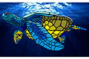 Трафареты животных мелким оптом - Большая морская черепаха. Упак.  4 шт.