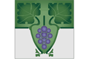 Квадратные трафареты - Виноград с листьями