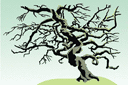 Трафареты деревьев - Кряжистое дерево