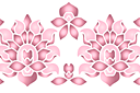 Трафареты растительных бордюров - Бордюр из цветущих лотосов В