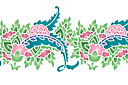 Трафареты этнических бордюров - Бордюр цветочный пейсли В
