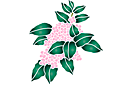 Трафареты цветов - Розовая ветка гортензии