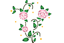 Трафареты цветов розы - Примитивная ветка розы 1
