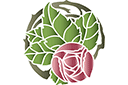 Трафареты цветов розы - Розовый круг 4