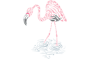 Трафареты животных - Фламинго в воде