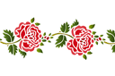 Трафареты растительных бордюров - Фолк роза 11б