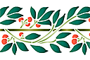 Трафареты растительных бордюров - Бордюр из веток с ягодами.
