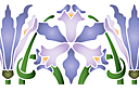 Трафареты растительных бордюров - Фиолетовые ирисы