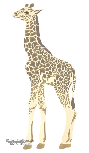 Детеныш жирафа (Трафареты животных)