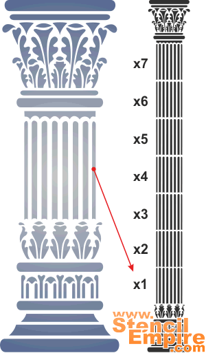 Греческая колонна (Греческие трафареты)