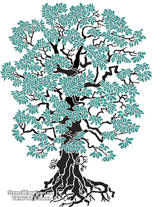 Большой дуб (Трафареты деревьев)