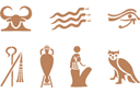 Египетские интерьерные наклейки - Набор иероглифов 2
