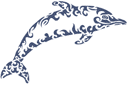 Наклейки для декора - абстракции - Стильный дельфин