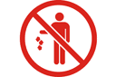 Наклейки с предупреждающими знаками - Не мусорить