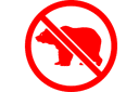 Наклейки с предупреждающими знаками - С медведями нельзя