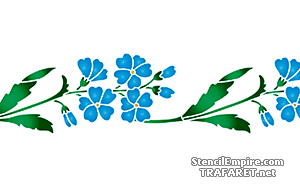 Бордюр из незабудок (Трафареты растительных бордюров)