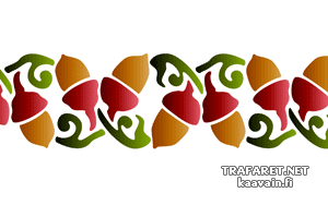 Бордюр из желудей (Трафареты растительных бордюров)