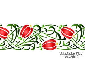 Цветы в траве (Трафареты растительных бордюров)