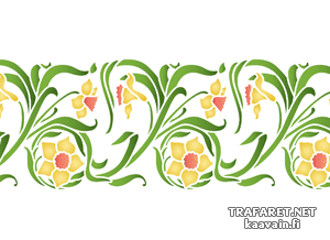 Бордюр из нарциссов (Трафареты цветов)