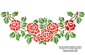 Розовая гирлянда 41 (Трафареты цветов розы)