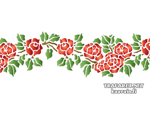 Розовый бордюр 41 (Трафареты растительных бордюров)