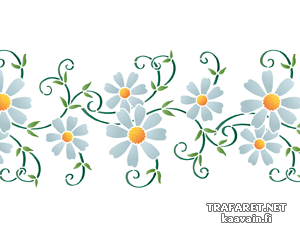 Ромашковый бордюр 43 (Трафареты цветов)