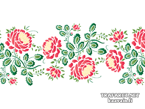 Пионовый бордюр 44 (Трафареты цветов)