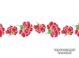 Бордюр из розовых бутонов (Трафареты цветов розы)