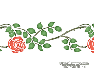 Розовый бордюр 205 (Трафареты цветов розы)