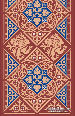 Плитка Пьюджина (Квадратные трафареты)