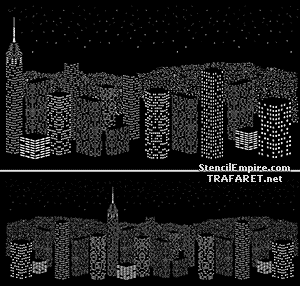 Ночь над городом 06 (Архитектурные трафареты)