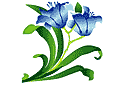 Трафареты цветов - Две лилии 2