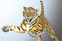 Трафареты животных - Тигр в прыжке