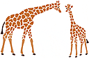 Трафареты животных мелким оптом - Два жирафа. Упак.  4 шт.