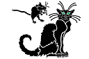 Трафареты животных - Кошка и мышка