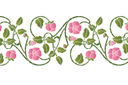 Трафареты цветов розы - Шиповник бордюр